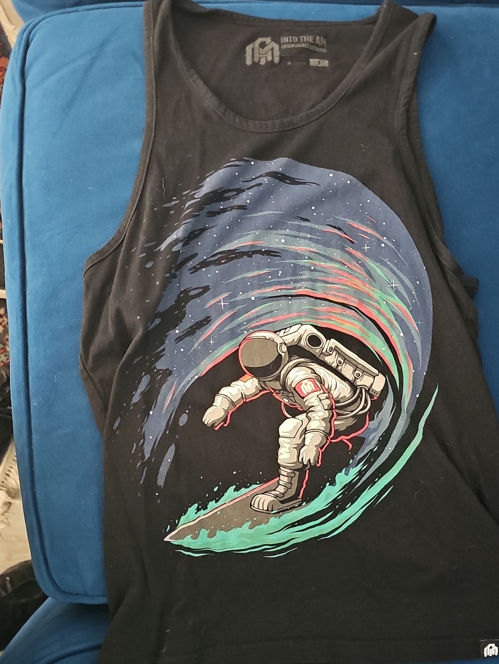 Into The AM Men's Black Astronaut Surf Tank Top